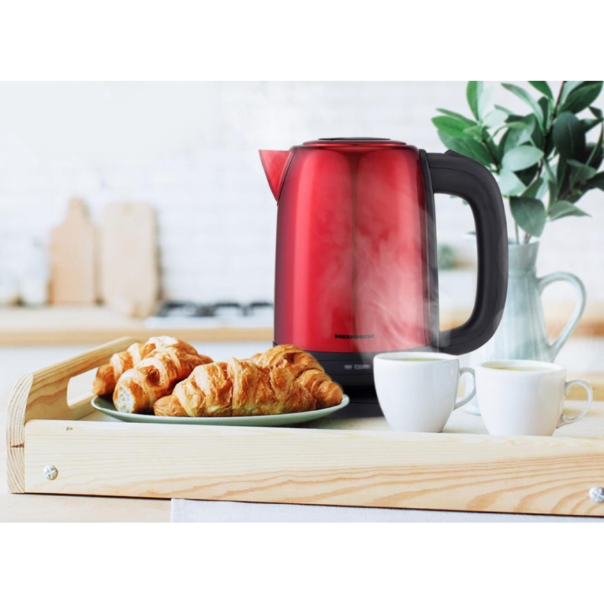 Heinner HEK-2200RDSS - Czajnik elektryczny 1,7 l 2200W/230V czerwony/czarny