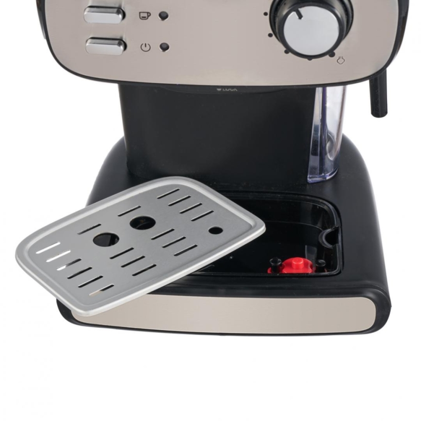 Heinner HEM-1100BKX - Ekspres kolbowy espresso 850W/230V czarny/matowy chrom