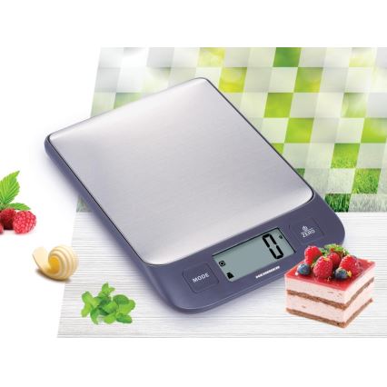 Heinner HKS-5IXBK - Cyfrowa waga kuchenna, zasilanie 2x AAA, szara/matowy chrom