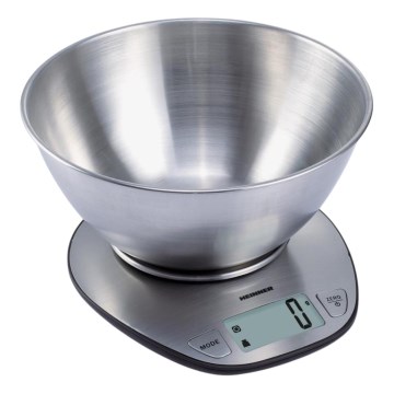Heinner HKS-5SS - Cyfrowa waga kuchenna z miską, zasilanie 2x AAA, stal nierdzewna