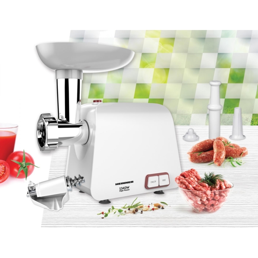 Heinner MG-1340WH - Maszynka do mięsa 1340W/230V biała