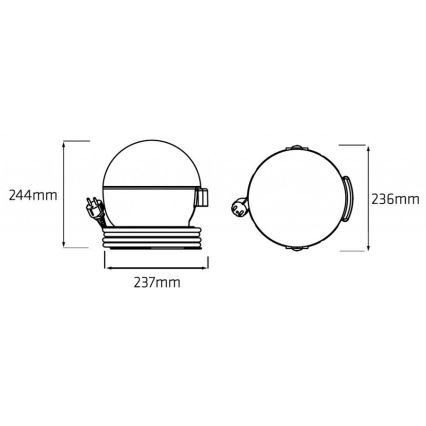 Helios 306-WLG120 - LED Zewnętrzne oświetlenie techniczne WORK GLOBE 1 LED/20W/230V IP44