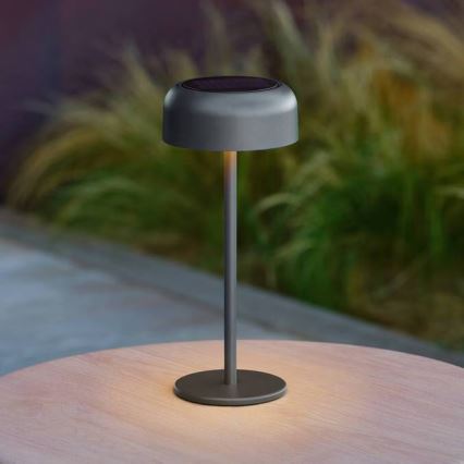 Hesperide - Solarna lampa stołowa LED BOLTY, 3,7 V, 2600 mAh, IP65, antracyt