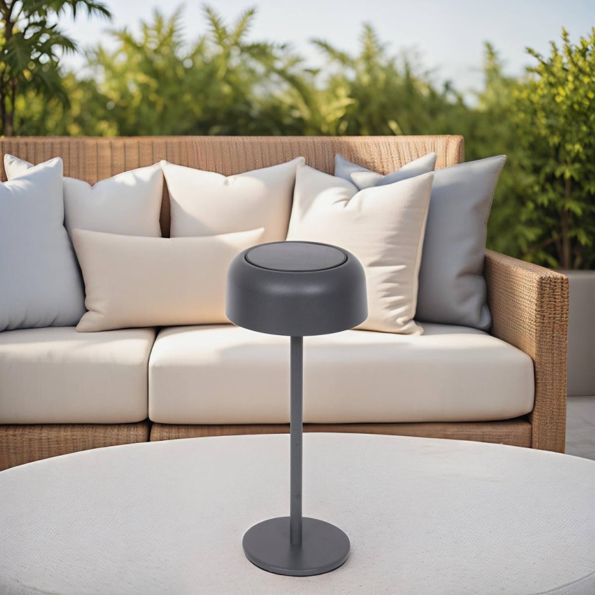 Hesperide - Solarna lampa stołowa LED BOLTY, 3,7 V, 2600 mAh, IP65, antracyt