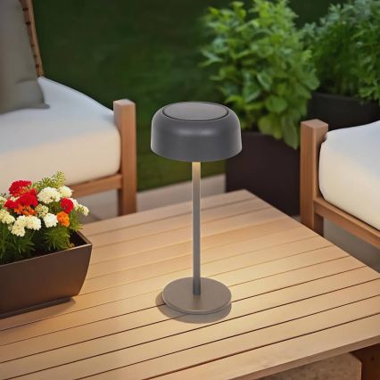 Hesperide - Solarna lampa stołowa LED BOLTY, 3,7 V, 2600 mAh, IP65, antracyt
