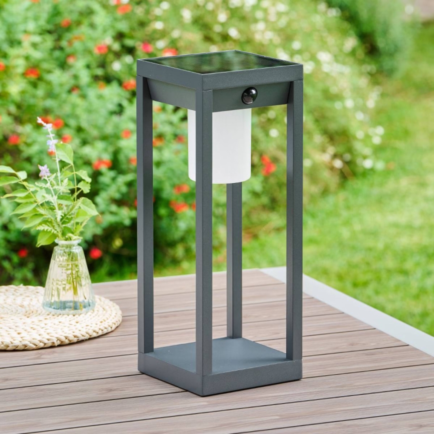 Hesperide - LED solarna latarnia z czujnikiem ruchu i zmierzchu PIKY LED/3,7 V 2600 mAh 40 cm IP65 antracyt