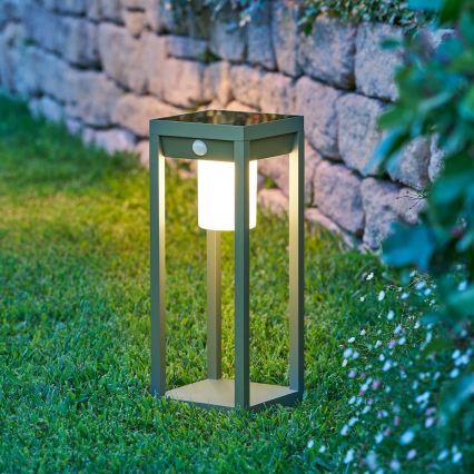Hesperide - LED Solarna latarnia z czujnikiem ruchu i zmierzchu PIKY LED/3,7V 2600 mAh 40 cm IP65 zielona