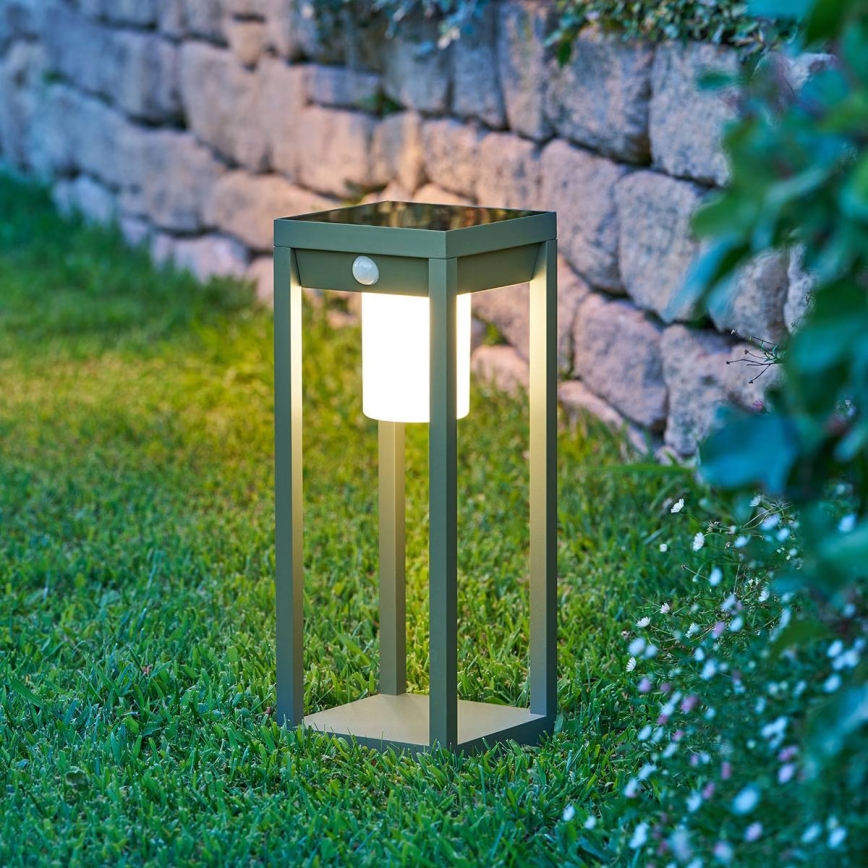 Hesperide - LED Solarna latarnia z czujnikiem ruchu i zmierzchu PIKY LED/3,7V 2600 mAh 40 cm IP65 zielona