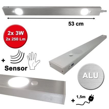 HiLite - LED Oświetlenie blatu kuchennego z czujnikiem BERN 2xLED/3W/230V 4000K