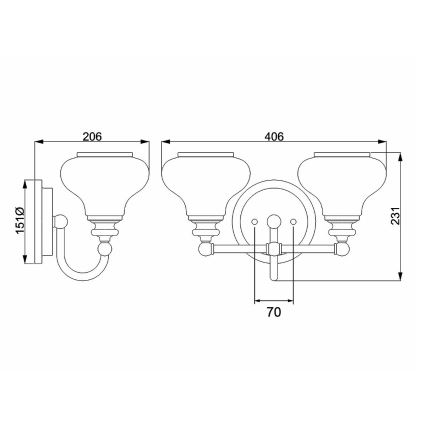 Hinkley - LED Oświetlenie łazienkowe AINSLEY 2xG9/3W/230V IP44