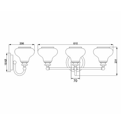 Hinkley - LED Kinkiet łazienkowy AINSLEY 3xG9/3W/230V IP44