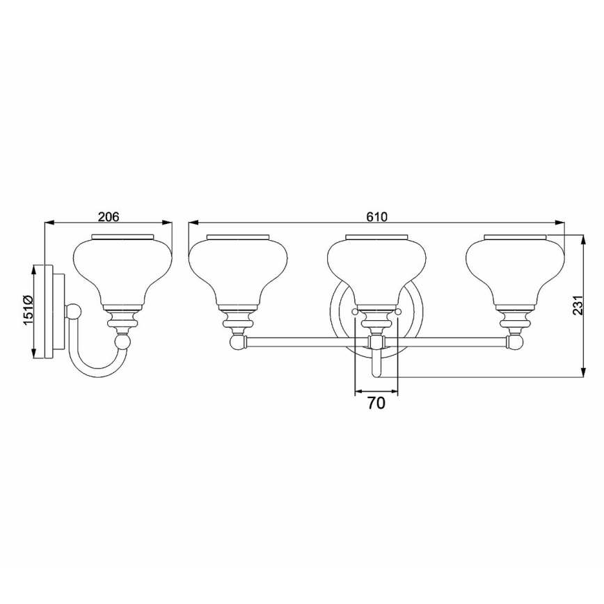 Hinkley - LED Kinkiet łazienkowy AINSLEY 3xG9/3W/230V IP44