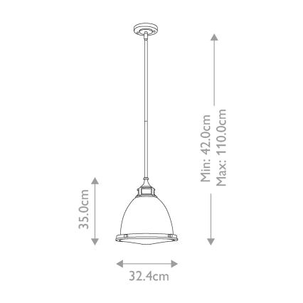 Hinkley - Żyrandol na drążku AMELIA 1xE27/60W/230V brąz