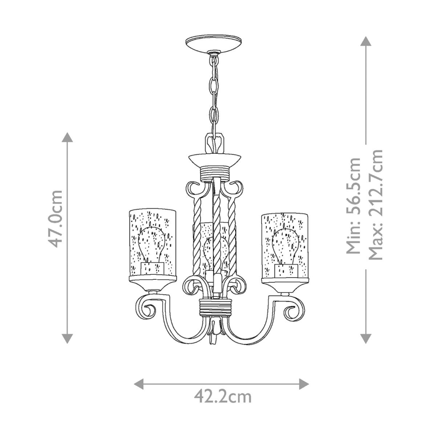Hinkley - Żyrandol na łańcuchu CASA 3xE27/60W/230V
