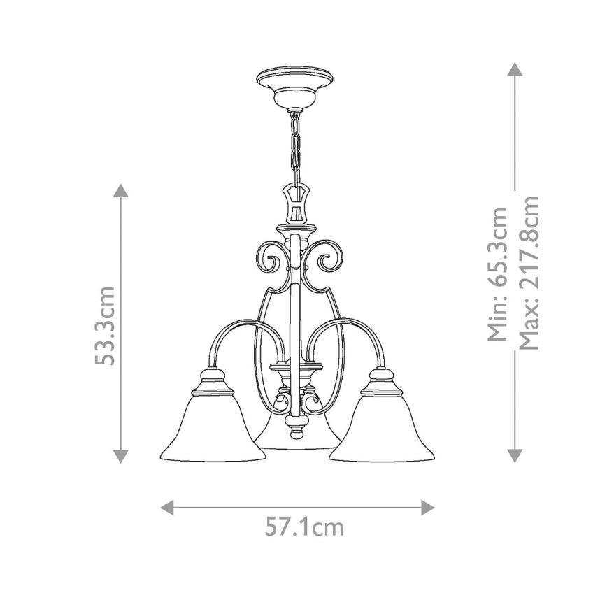 Hinkley - Żyrandol na łańcuchu CELLO 3xE27/60W/230V