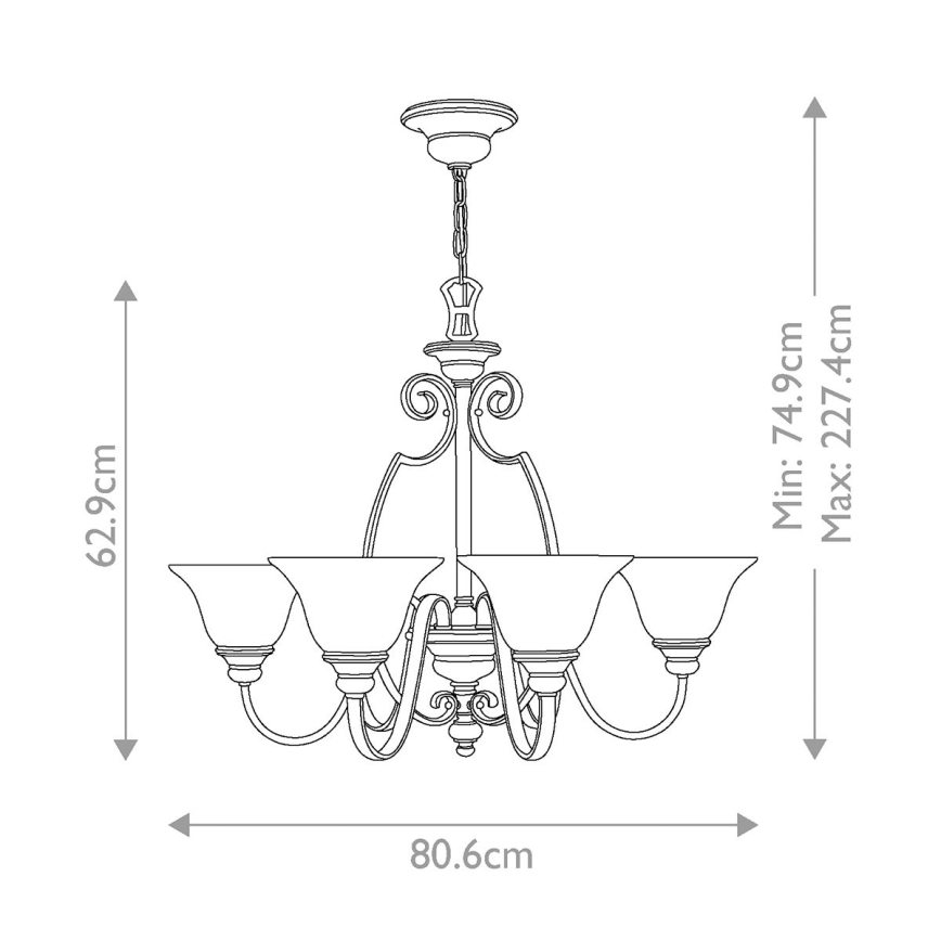 Hinkley - Żyrandol na łańcuchu CELLO 6xE27/60W/230V