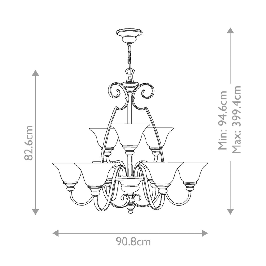 Hinkley - Żyrandol na łańcuchu CELLO 9xE27/60W/230V