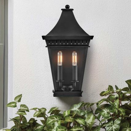 Hinkley - Kinkiet zewnętrzny CHAPEL HILL 2xE14/40W/230V IP44 czarny