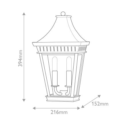 Hinkley - Kinkiet zewnętrzny CHAPEL HILL 2xE14/40W/230V IP44 czarny