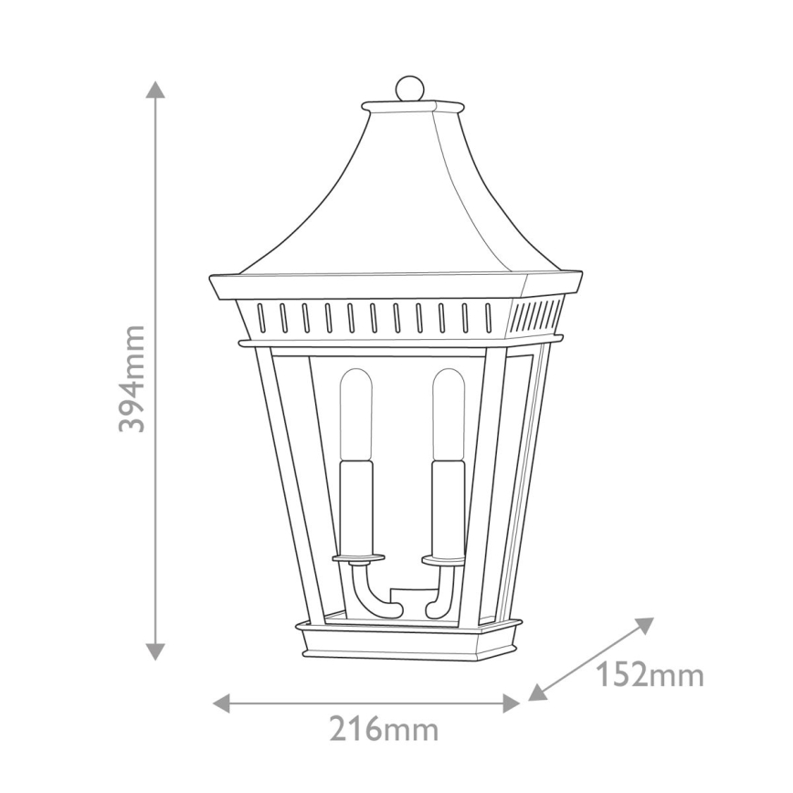 Hinkley - Kinkiet zewnętrzny CHAPEL HILL 2xE14/40W/230V IP44 czarny