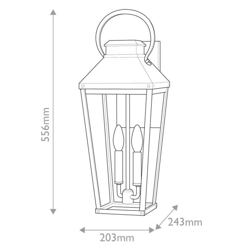 Hinkley - Kinkiet zewnętrzny DAWSON 2xE14/40W/230V IP44 czarny
