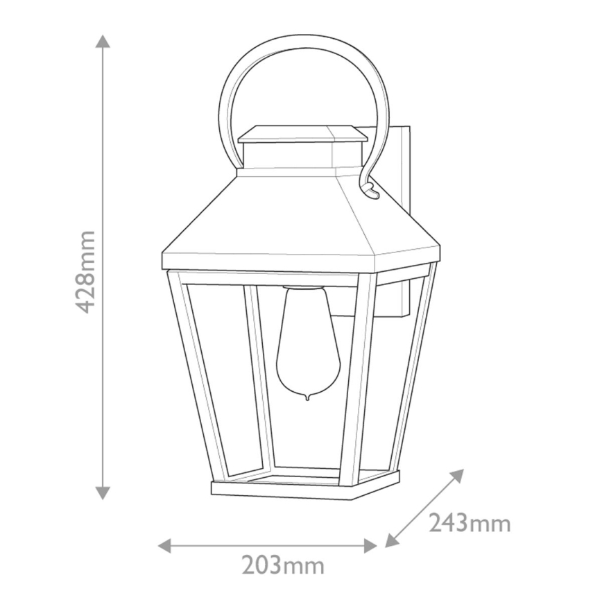 Hinkley - Kinkiet zewnętrzny DAWSON 1xE27/60W/230V IP44 czarny