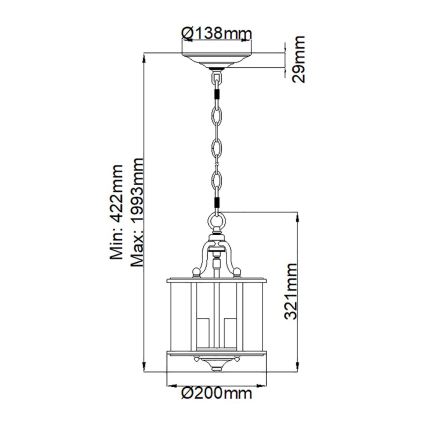 Hinkley - Żyrandol na łańcuchu GENTRY 3xE14/60W/230V chrom błyszczący