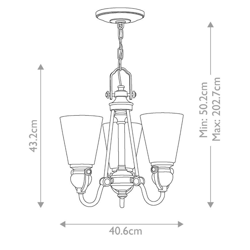 Hinkley - Żyrandol na łańcuchu MAYFLOWER 3xE27/60W/230V