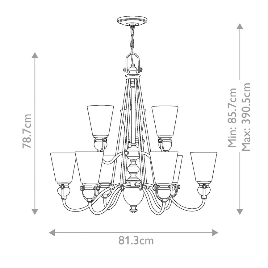 Hinkley - Żyrandol na łańcuchu MAYFLOWER 9xE27/60W/230V
