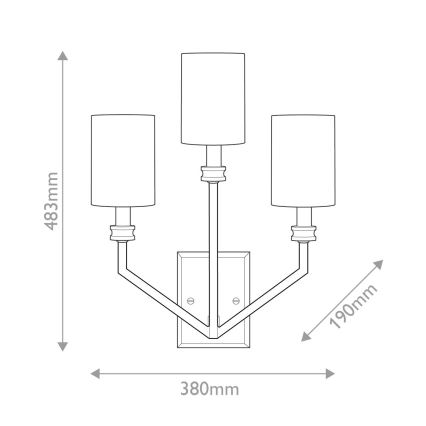 Hinkley - Kinkiet MOORE 3xE14/40W/230V złoty