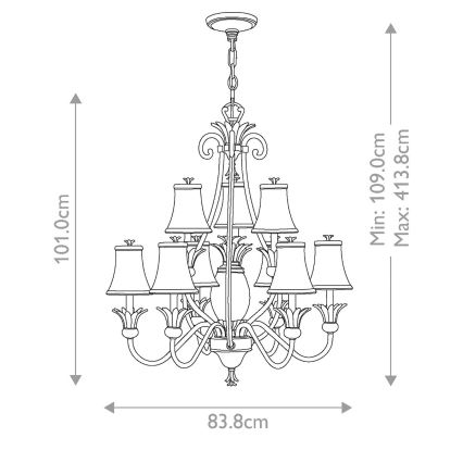 Hinkley - Żyrandol na łańcuchu PLANTATION 10xE14/40W/230V brąz