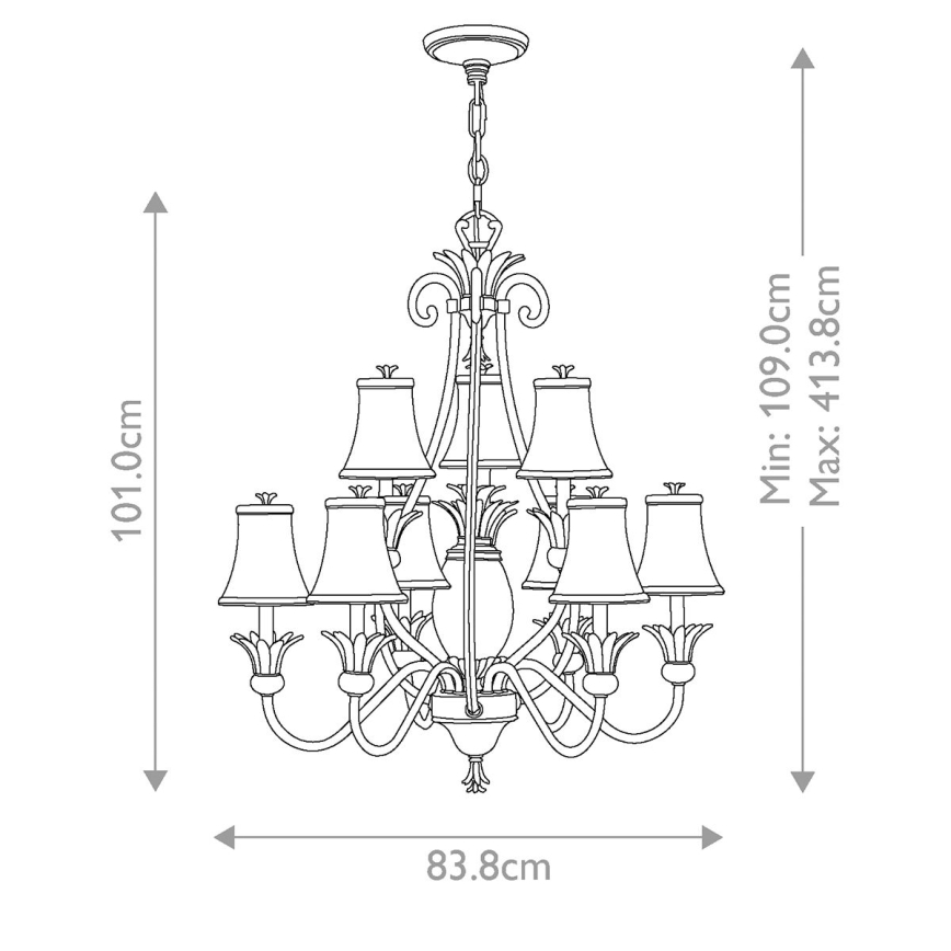 Hinkley - Żyrandol na łańcuchu PLANTATION 10xE14/40W/230V brąz