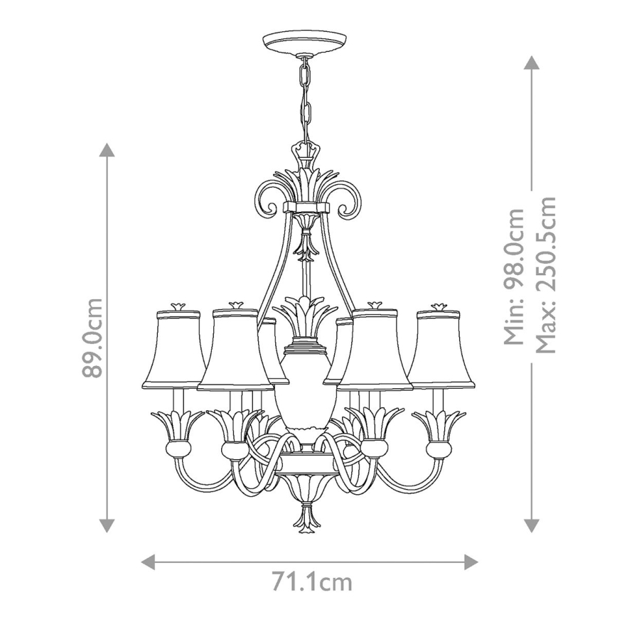 Hinkley - Żyrandol na łańcuchu PLANTATION 7xE14/40W/230V brąz