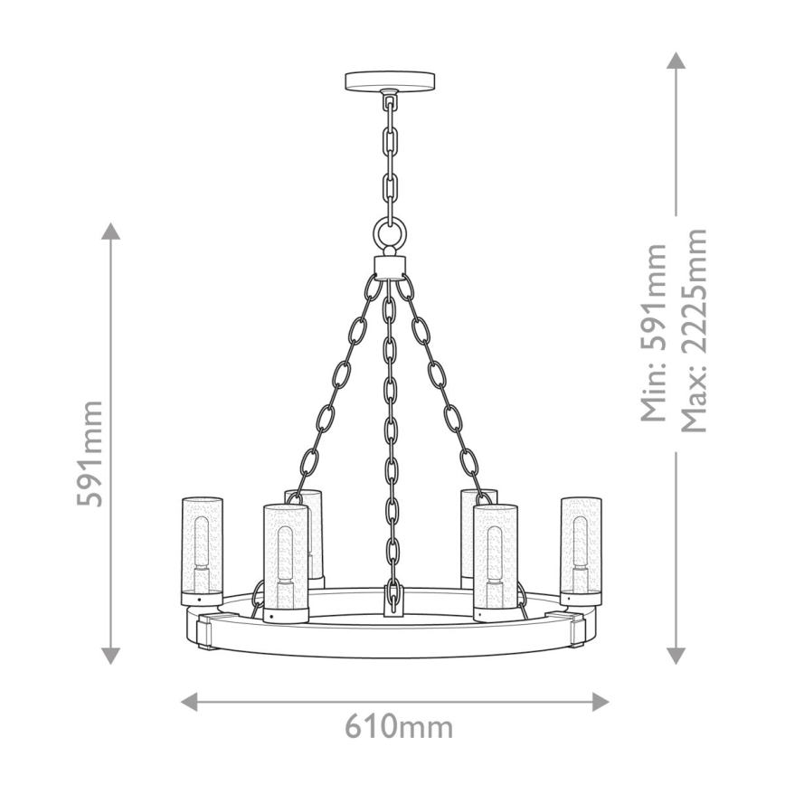 Hinkley - Żyrandol na łańcuchu SAWYER 6xE14/40W/230V brązowy