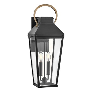 Hinkley - Kinkiet zewnętrzny DAWSON 2xE14/40W/230V IP44 czarny