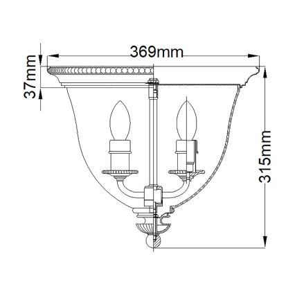 Hinkley - Plafon CAMBRIDGE 3xE14/60W/230V złoty
