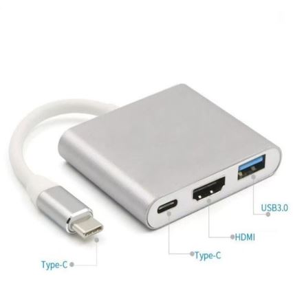 Hub USB-C 3 w 1 z Power Delivery 100 W i wyjściem HDMI 4K