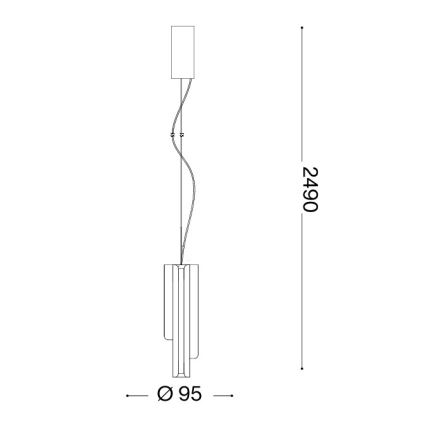 Ideal Lux - Ściemnialny żyrandol LED na linkach DORICA 3xLED/9W/230V CRI 90 śr. 9,5 cm mosiądz