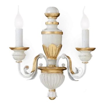 Ideal Lux - Kinkiet FIRENZE 2xE14/40W/230V biały/złoty
