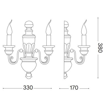 Ideal Lux - Kinkiet FIRENZE 2xE14/40W/230V biały/złoty