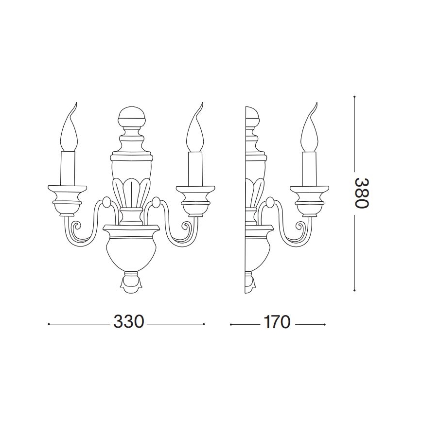 Ideal Lux - Kinkiet FIRENZE 2xE14/40W/230V złoty