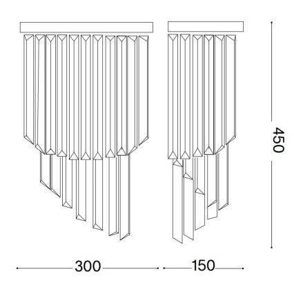 Ideal Lux - Kinkiet kryształowy CARLTON 3xE14/40W/230V chrom błyszczący