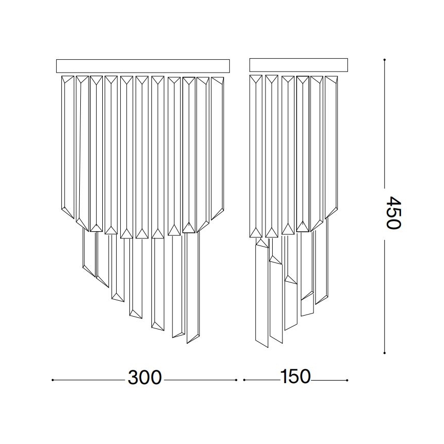 Ideal Lux - Kinkiet kryształowy CARLTON 3xE14/40W/230V złoty