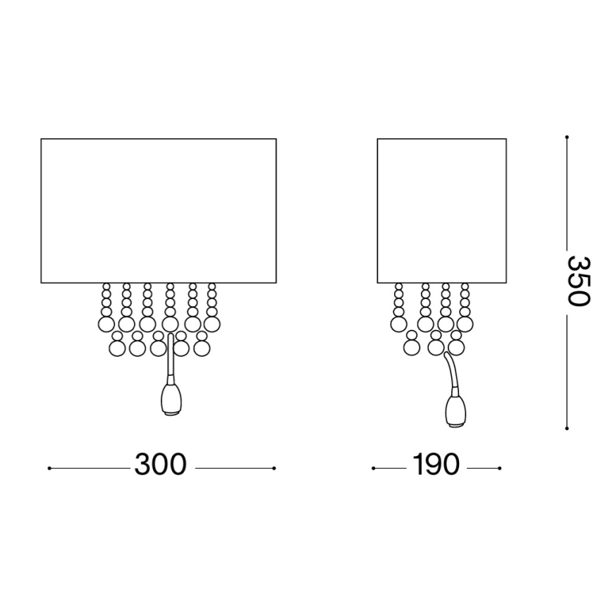 Ideal Lux - Kinkiet LED 2xE14/40W/230V + LED/1W