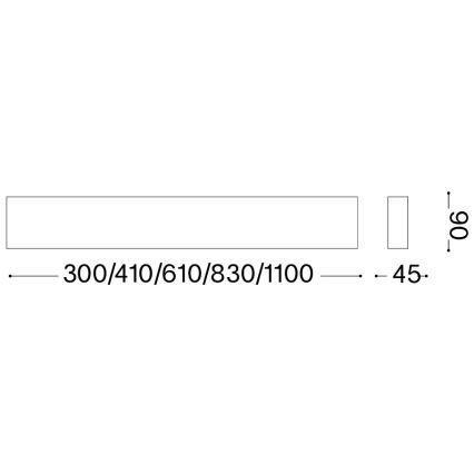 Ideal Lux - Kinkiet LED DELTA LED LED/14W/230V 3000K 41 cm CRI 90 beton