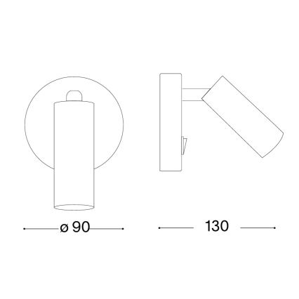 Ideal Lux - Kinkiet LED punktowy PAGE LED/3W/230V CRI 90 czarny