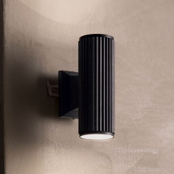Ideal Lux - Kinkiet zewnętrzny BASE 2xGU10/28W/230V IP44 czarny
