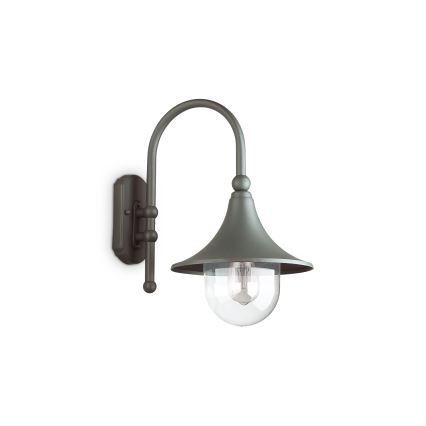 Ideal Lux - Kinkiet zewnętrzny CIMA 1xE27/52W/230V IP43 antracyt