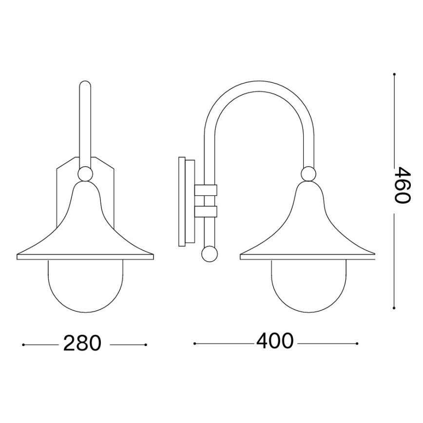 Ideal Lux - Kinkiet zewnętrzny CIMA 1xE27/52W/230V IP43 antracyt