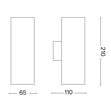 Ideal Lux - Kinkiet zewnętrzny GUN 1xGU10/35W/230V 21 cm IP44 brązowy